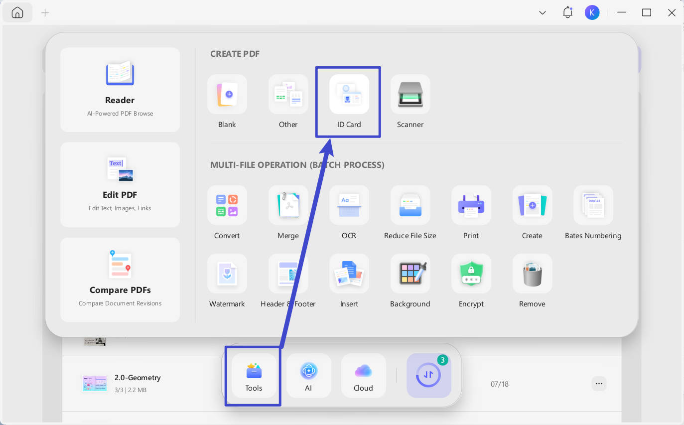 create pdf from id card