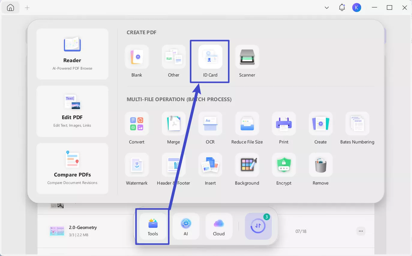 create pdf from id card