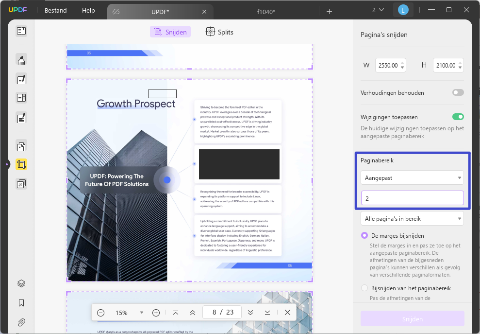 apply page range to crop more pages