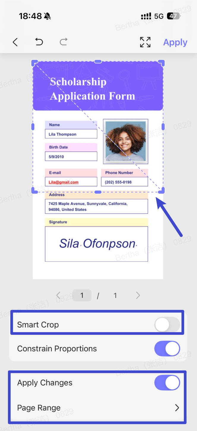 crop PDF