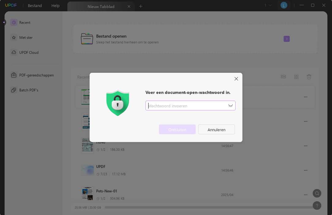 open a password protected pdf