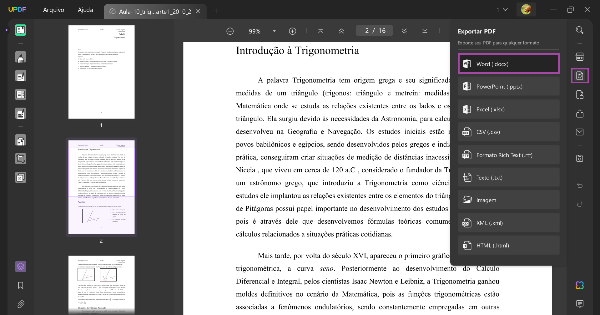 Converter PDF para Word 