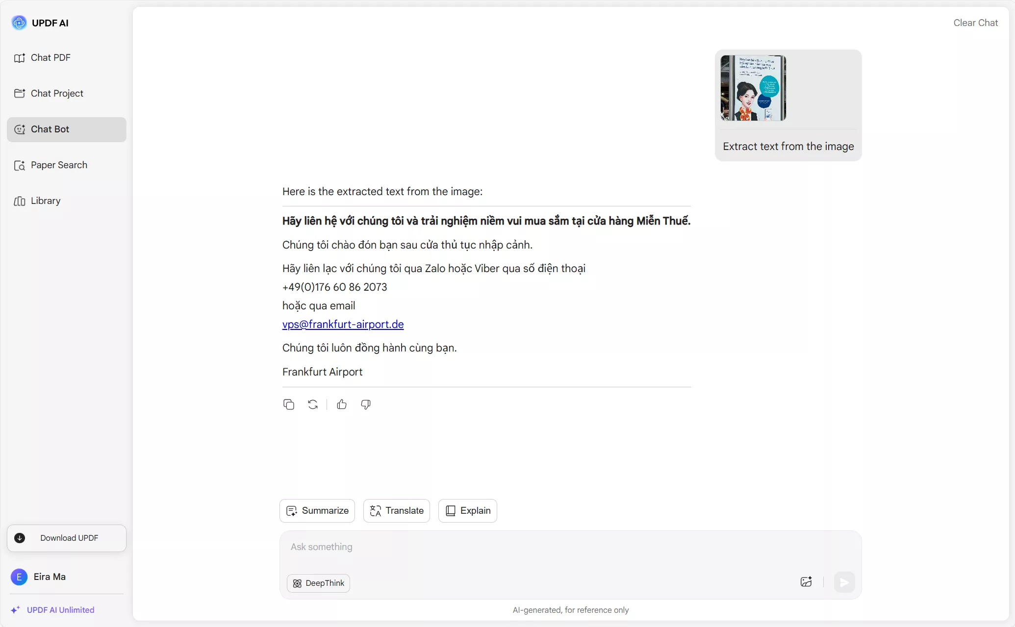 UPDF's AI receipt OCR