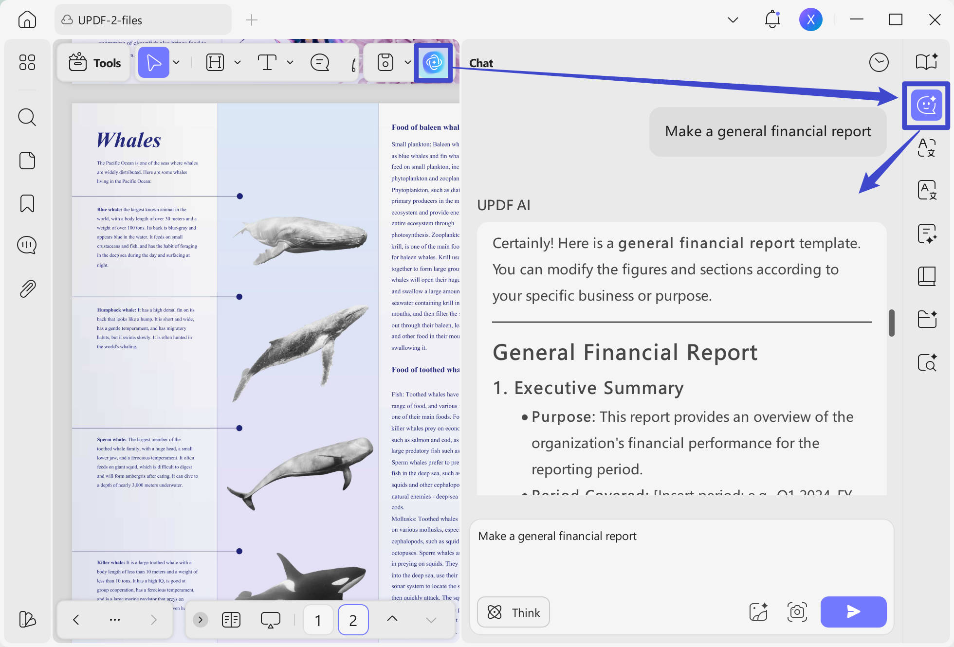 generate report with simple instructions