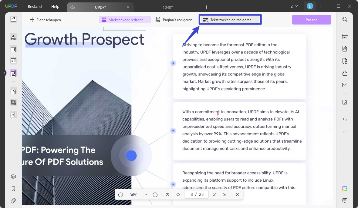 choose the find text and redact icon to search text to blur