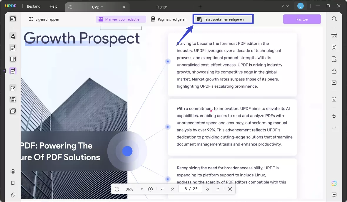 choose the find text and redact icon to search text to blur