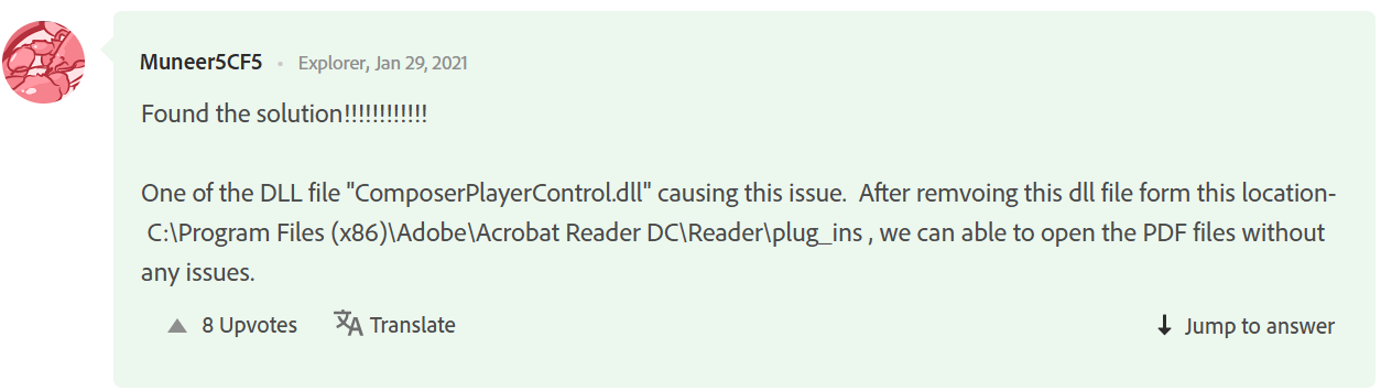 remove the composerplayercontrol.dll file