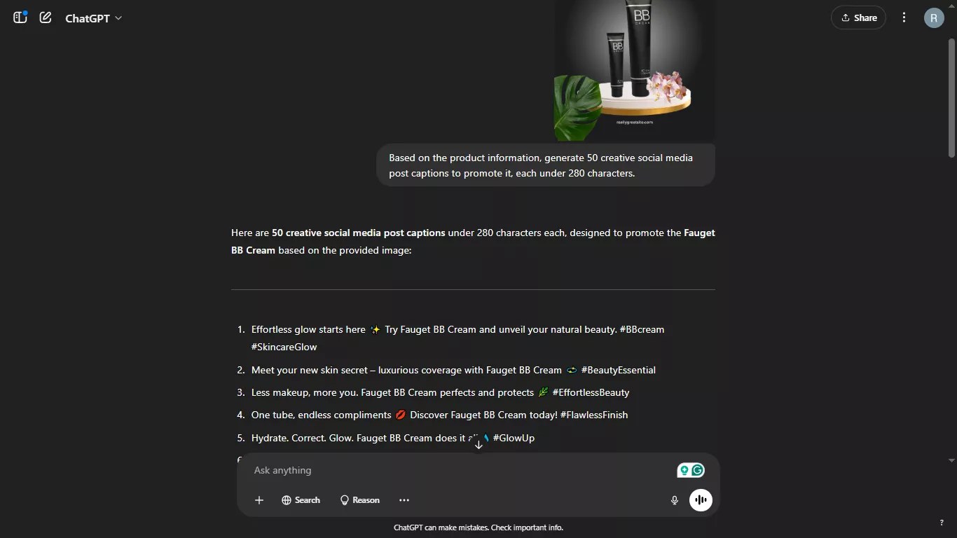 Generat content by chatgpt