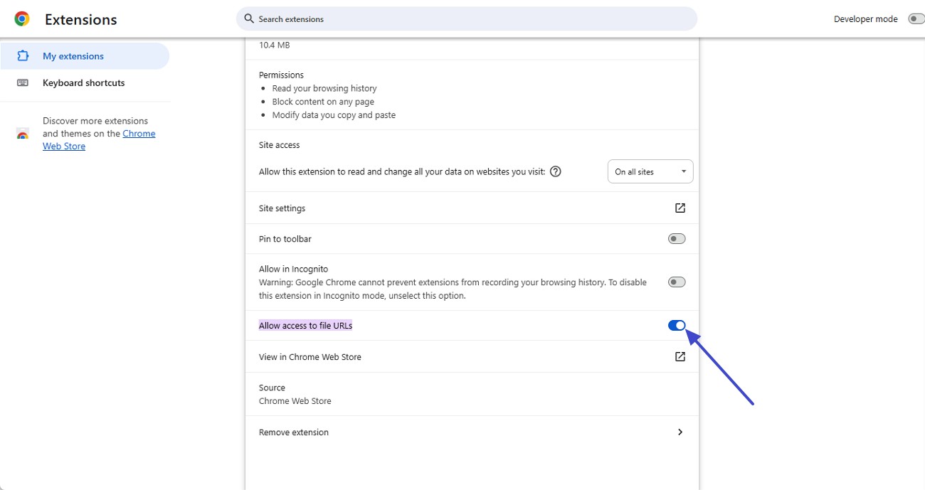 enable access to file urls