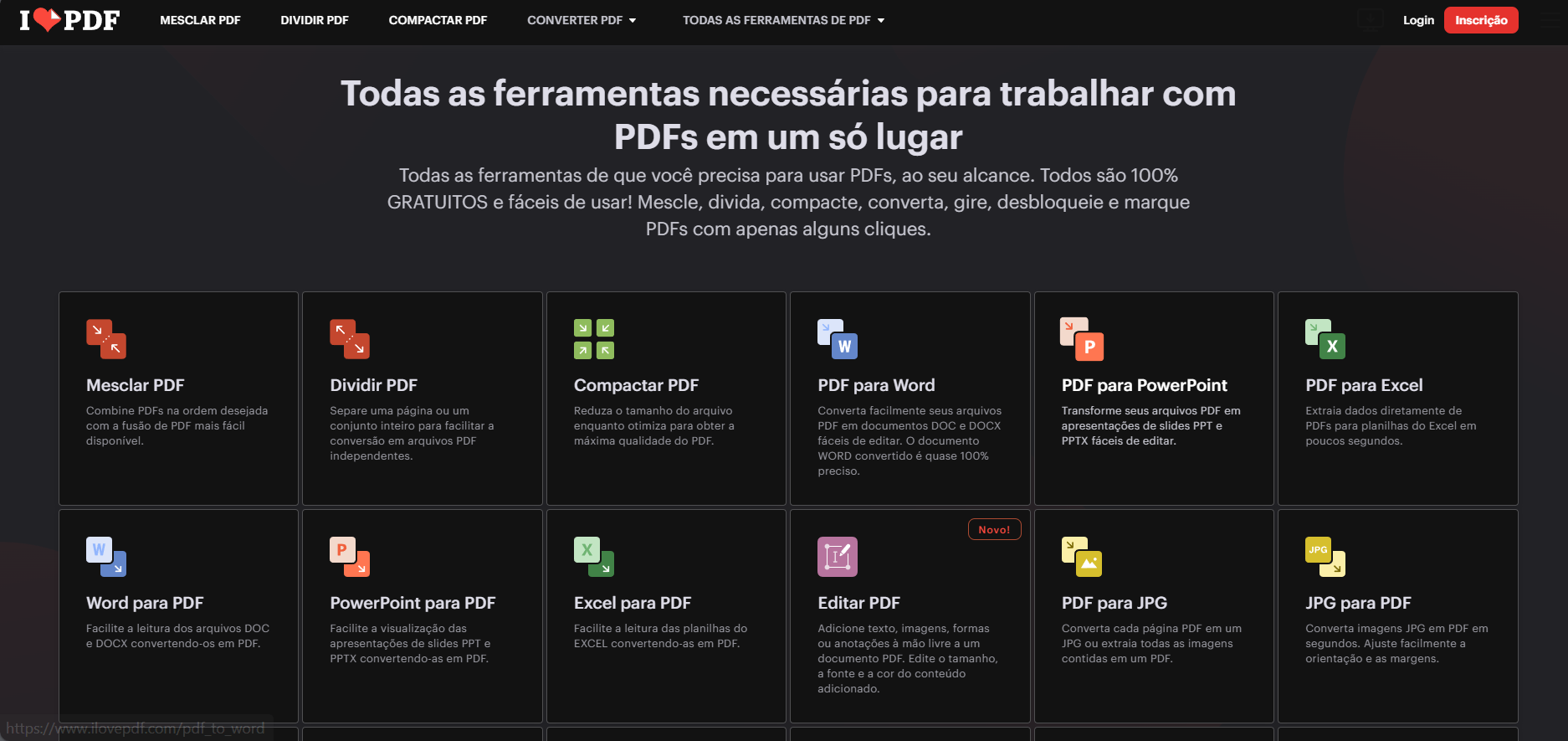 iLovePDF é uma ferramenta online