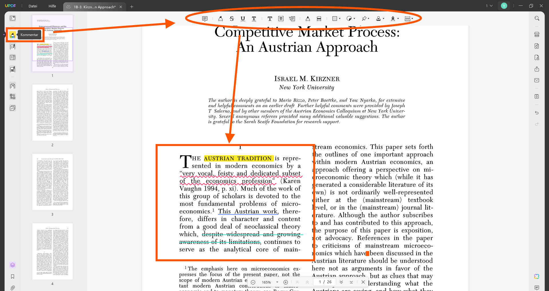 Google Keep in PDF umwandeln; Kommentar in UPDF