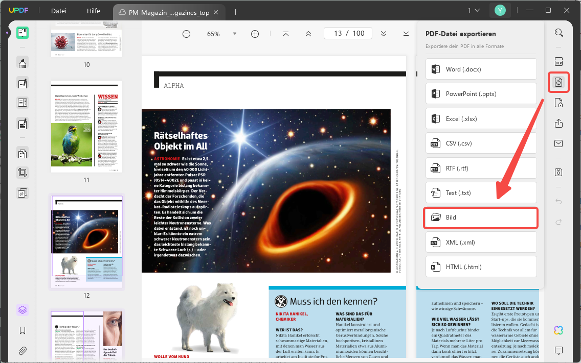Konvertierung von JPG in PDF