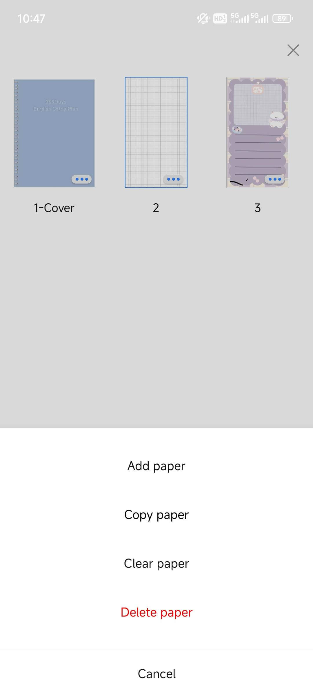 organiser les pages kilonotes