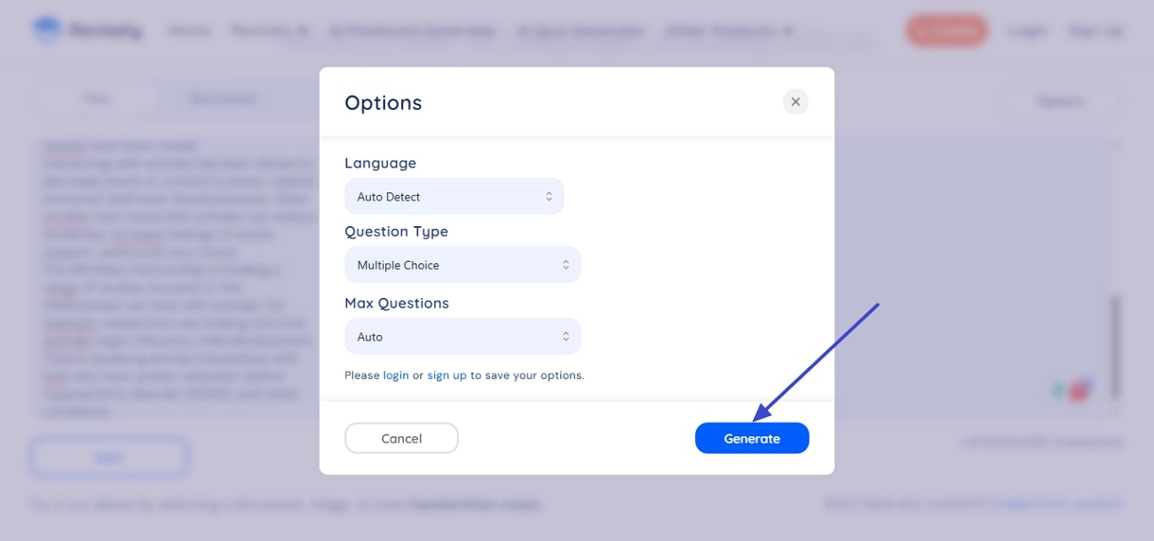 set quiz settings revisely