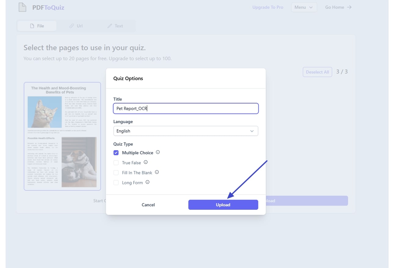 set quiz settings