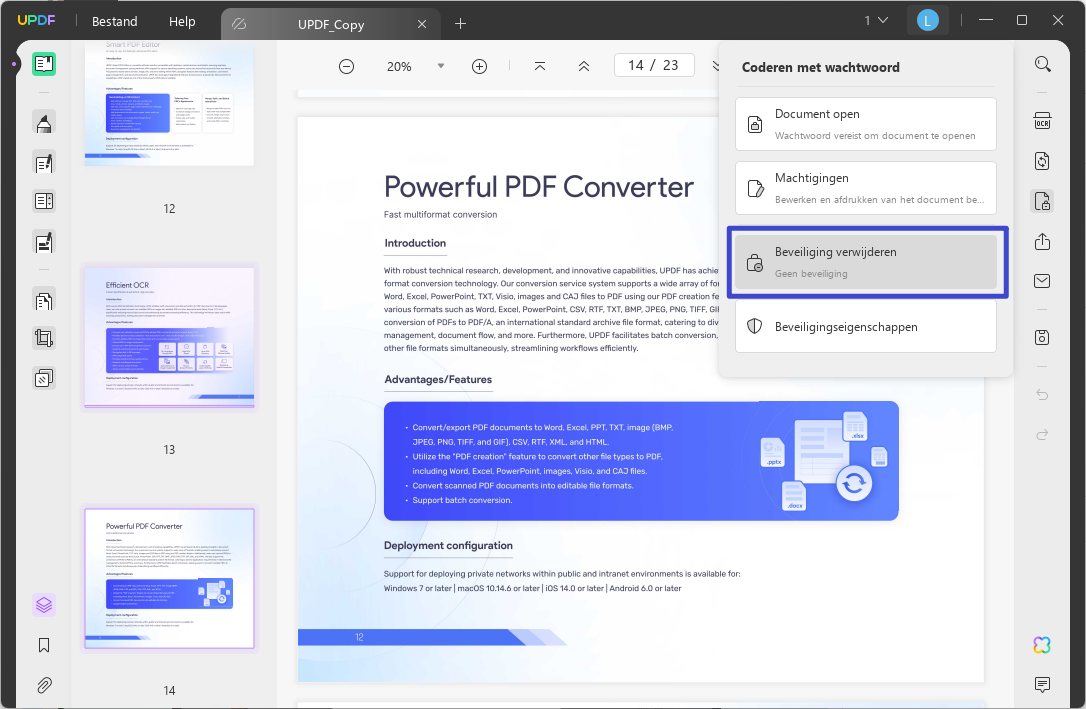 cannot copy text from pdf and tap on remove security
