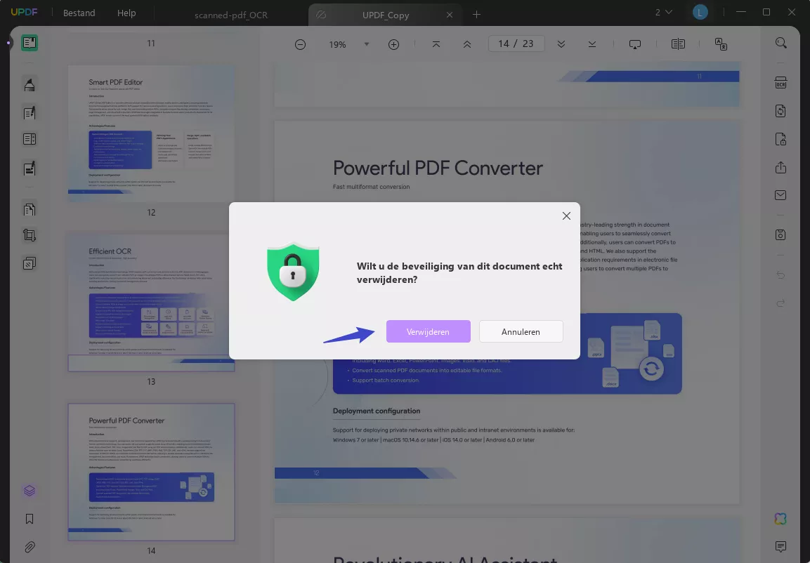 remove security to solve unable to copy text from pdf