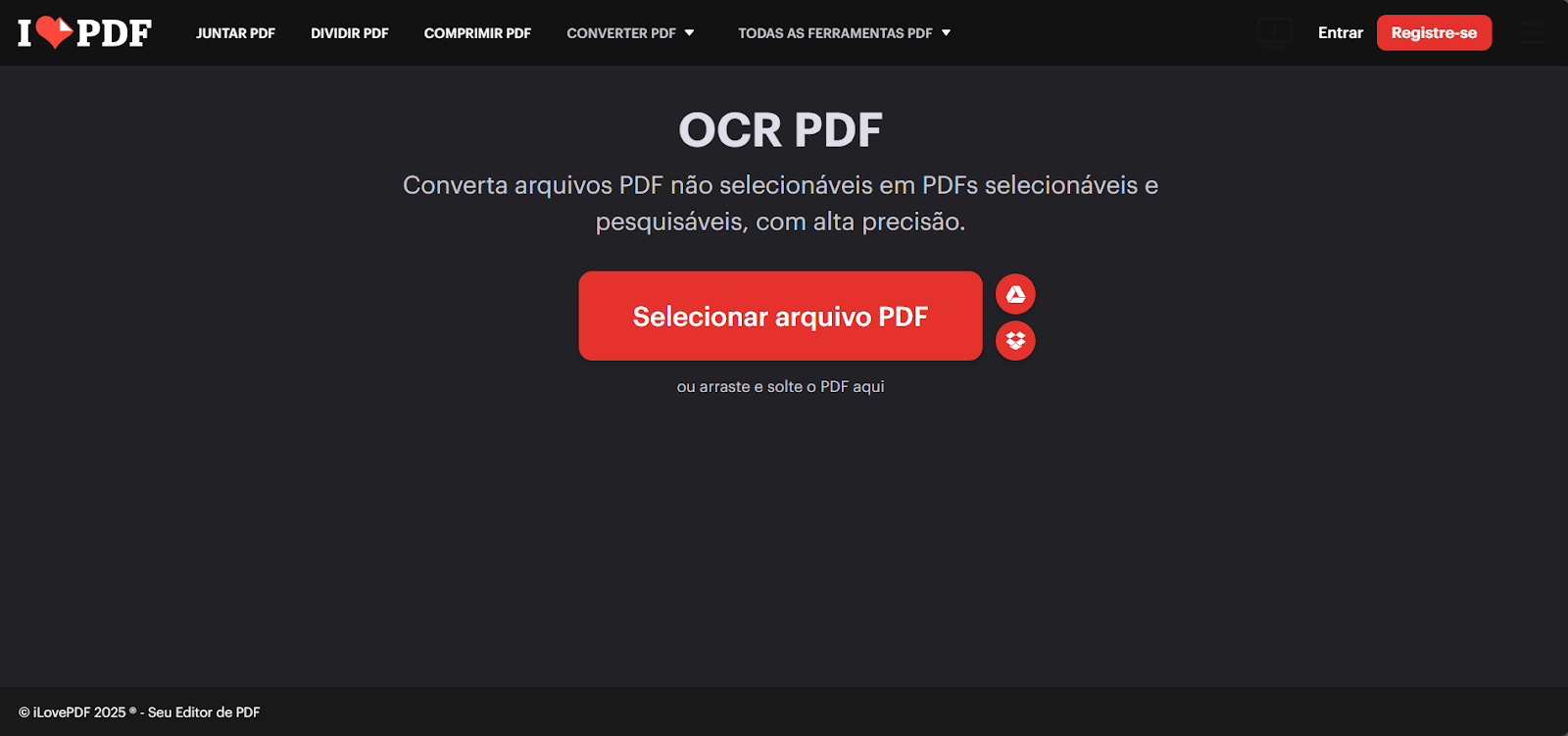 abra o site ilovepdf