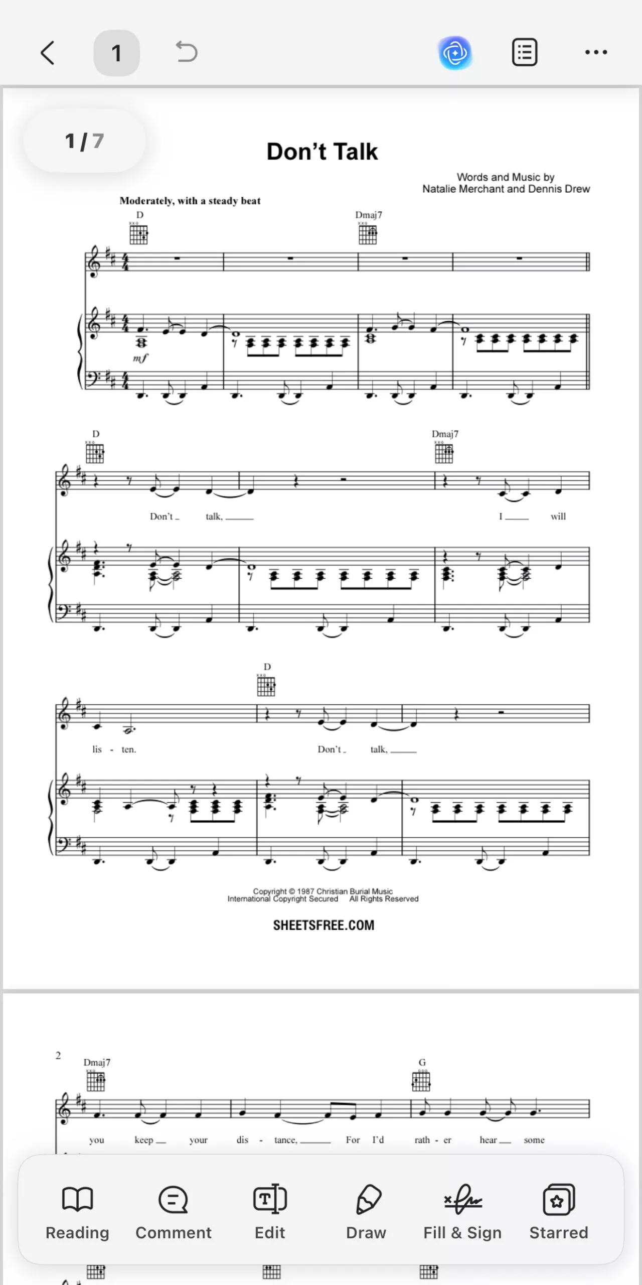sync your pdf sheet music across devices