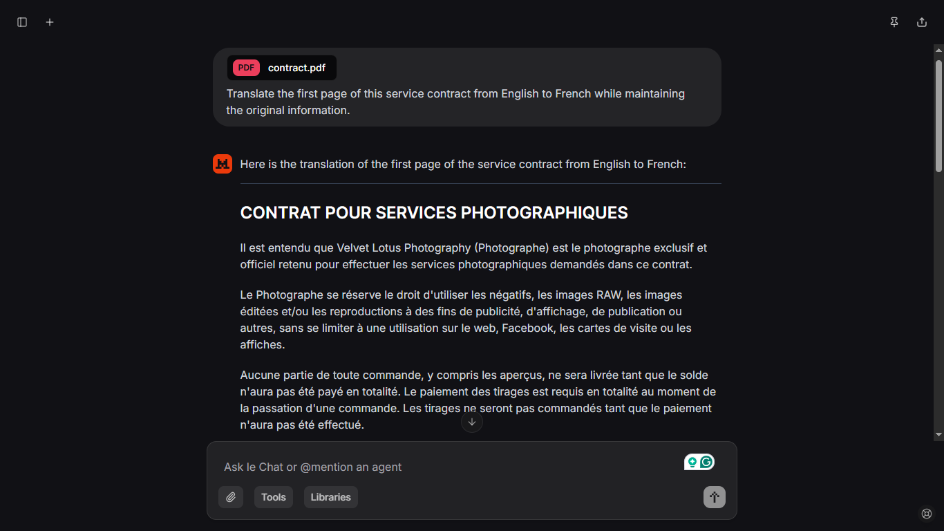 Traduction par Mistral AI