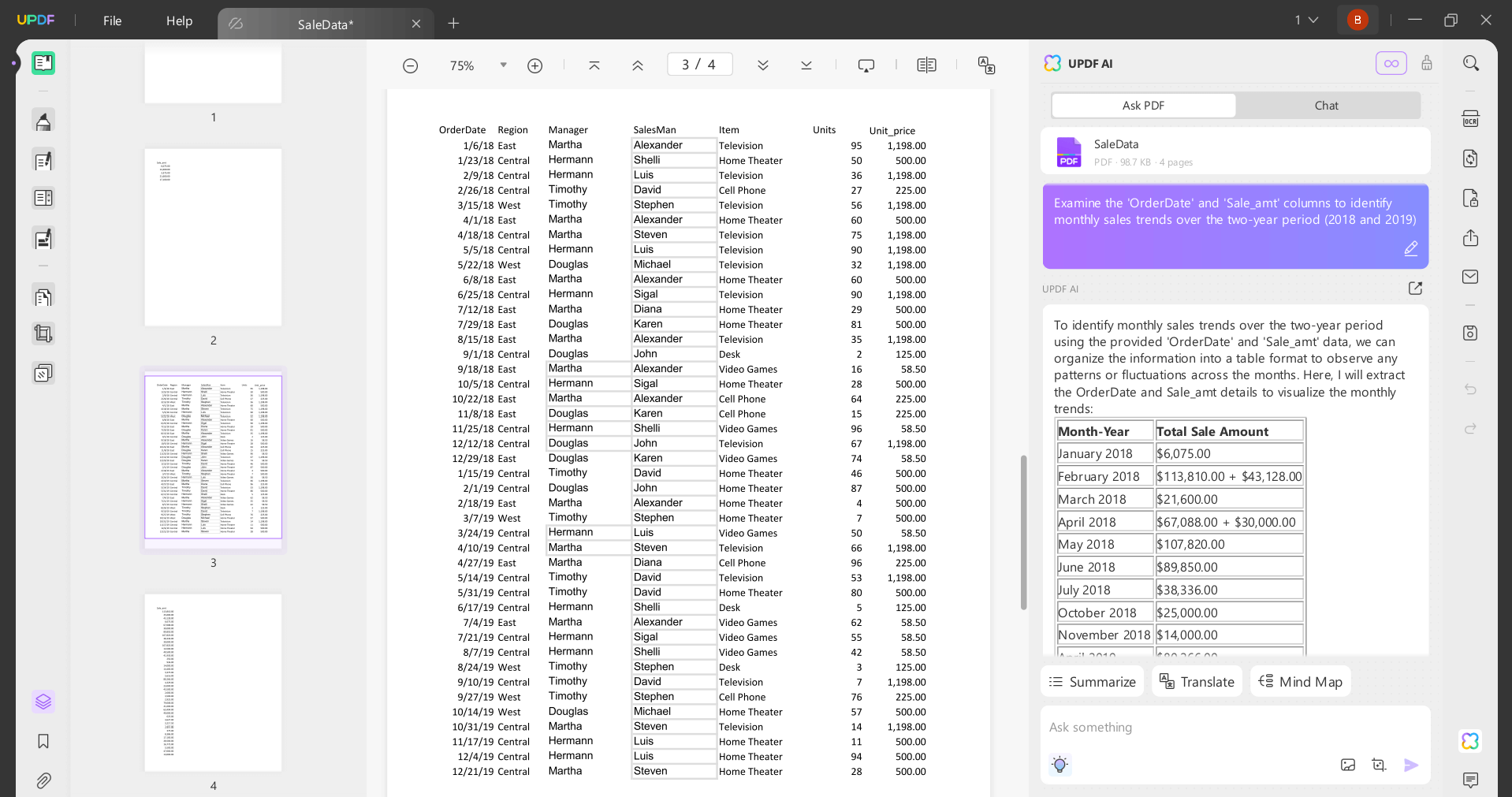 write different prompts to analyze data and perform other actions
