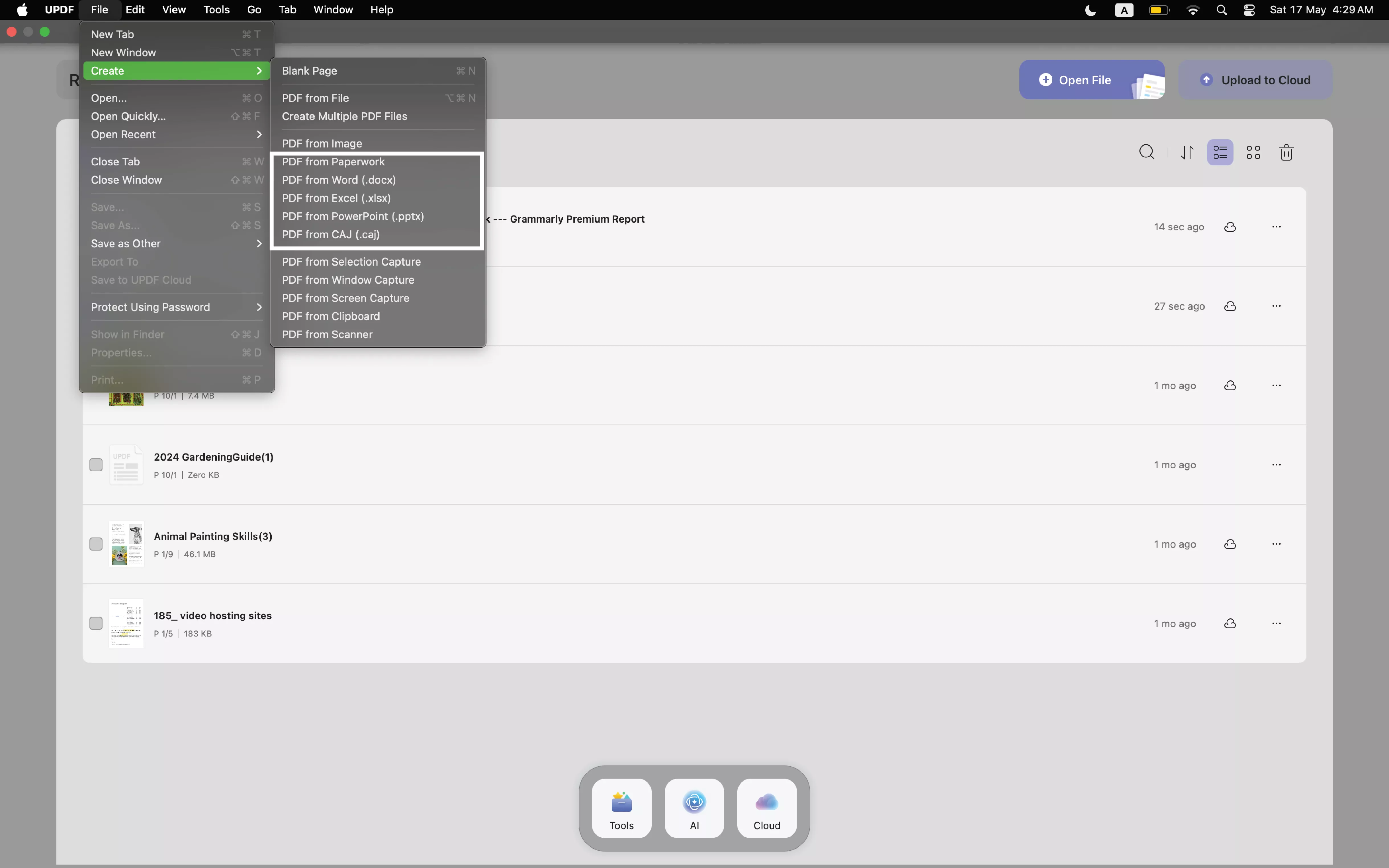 create pdf from file
