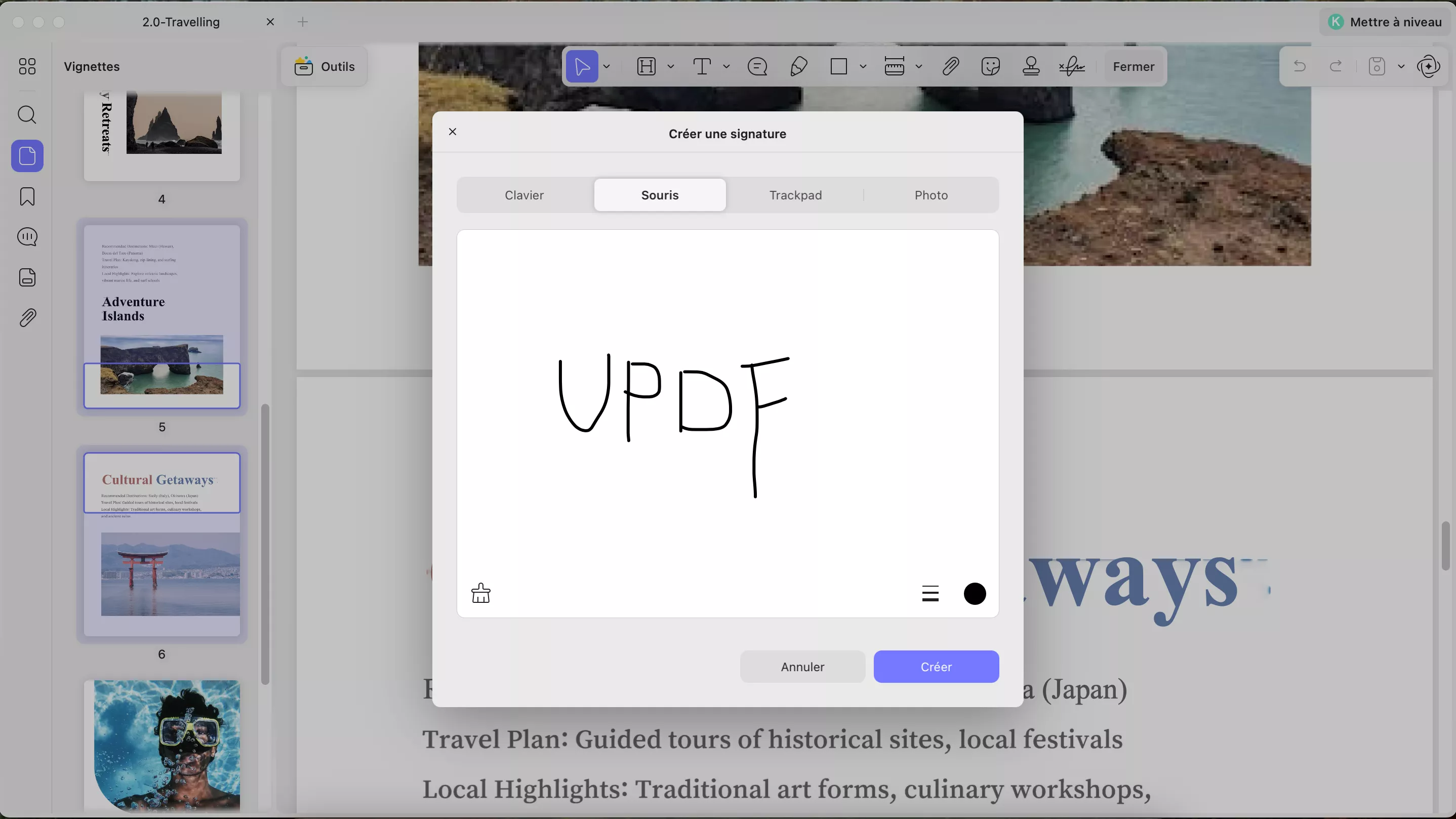 create signature with options updf windows 2