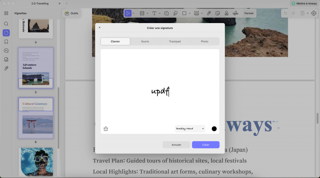 create signature updf windows 2