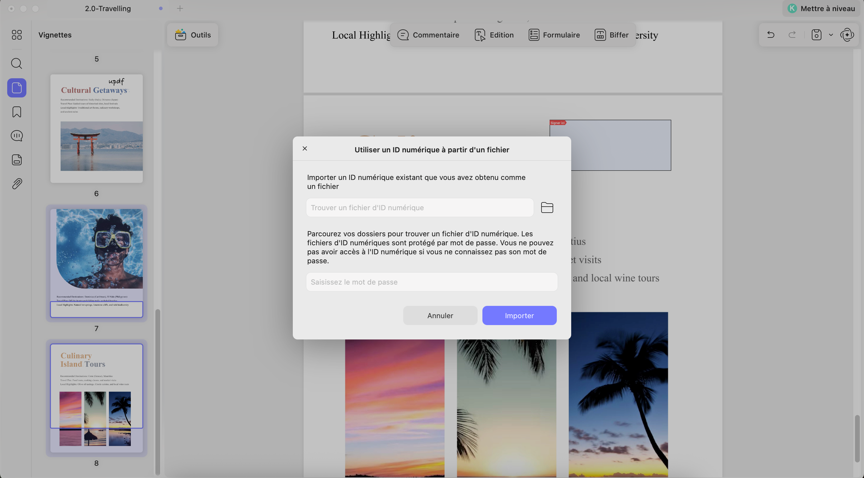 Import a digital ID