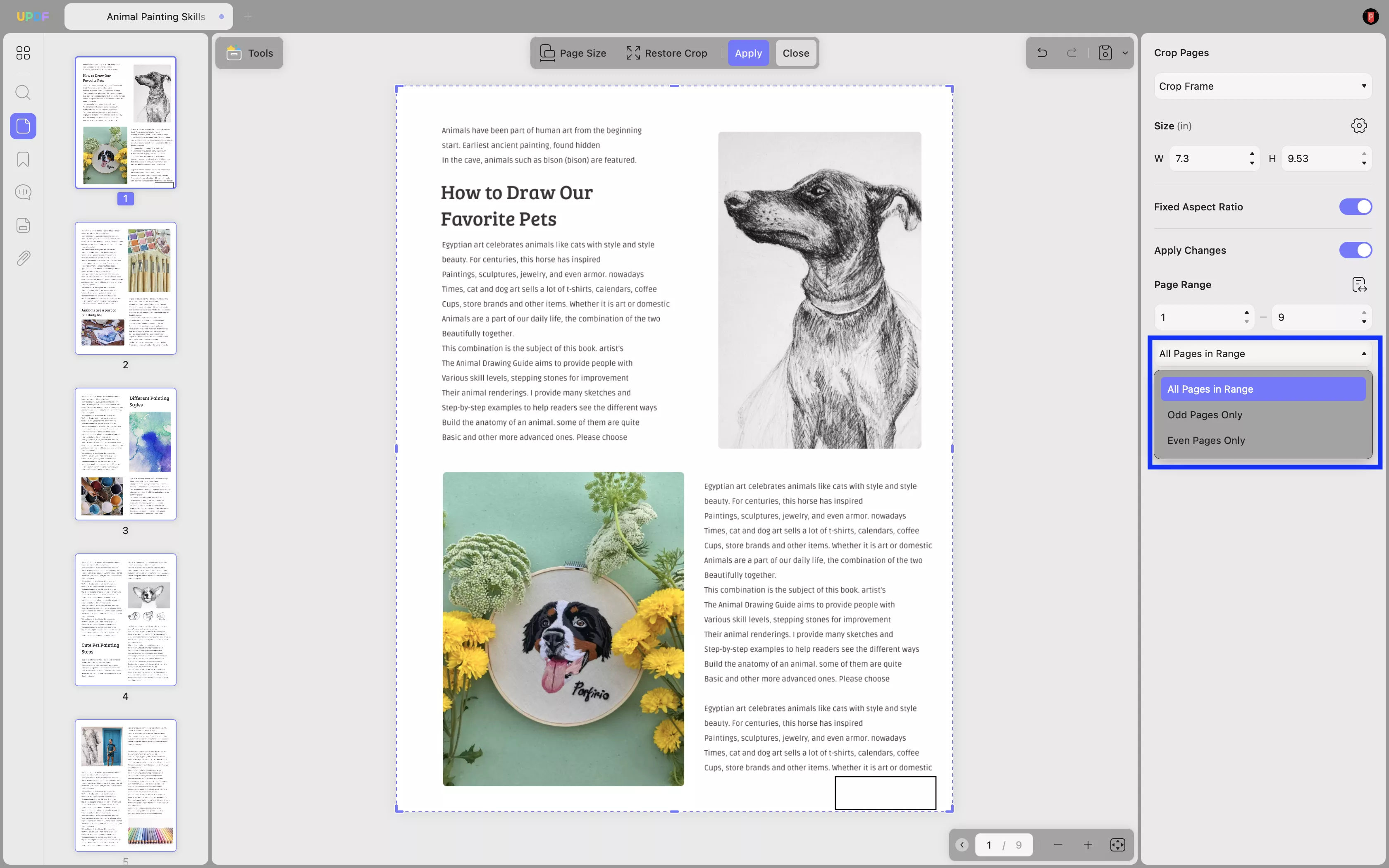 page ranges