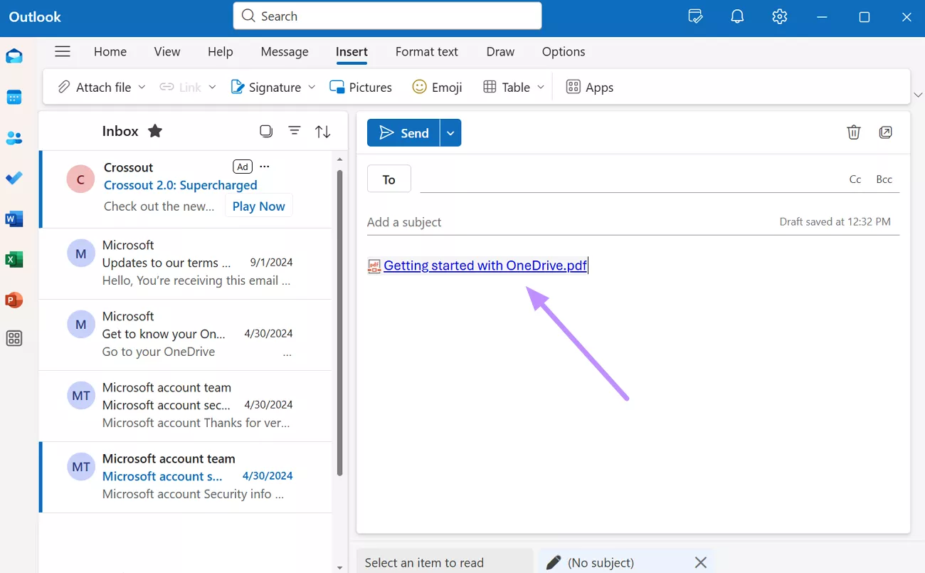 file pasted as a clickable link