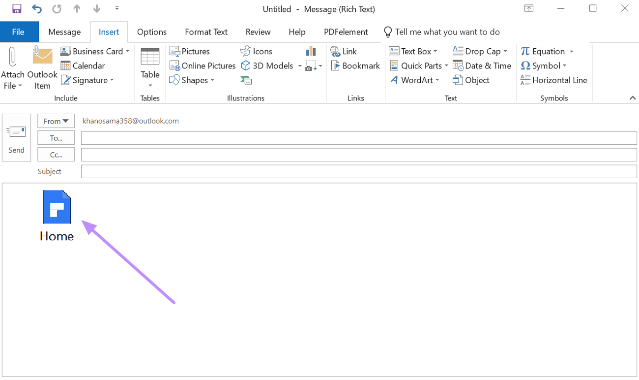pdf embedded as clickable icon 
