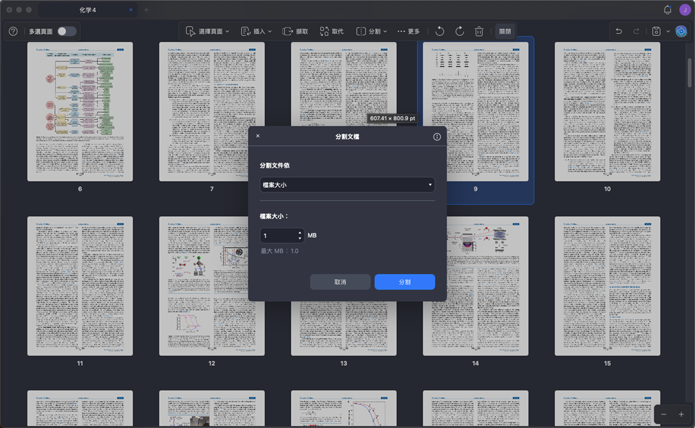 按大小分割PDF
