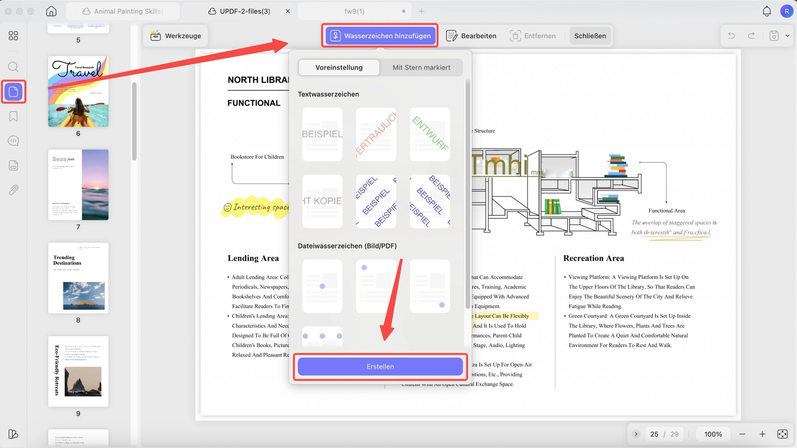 Voreinstellungen updf mac 2 interface