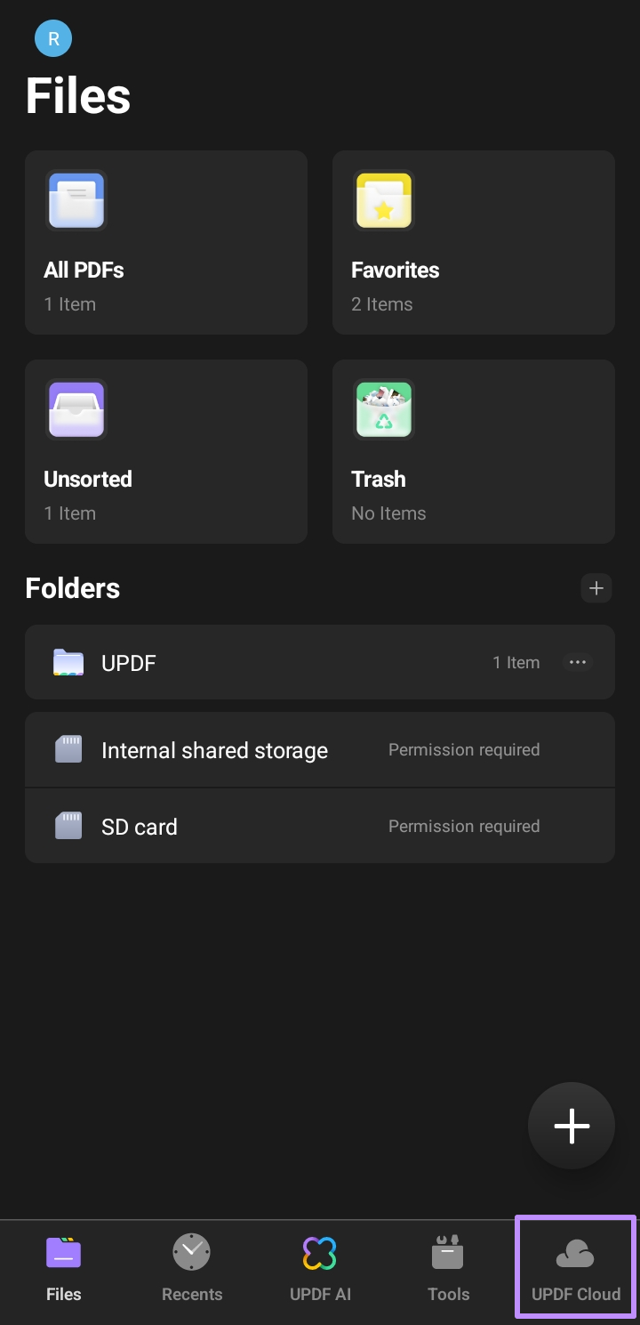 access updf cloud on mobile
