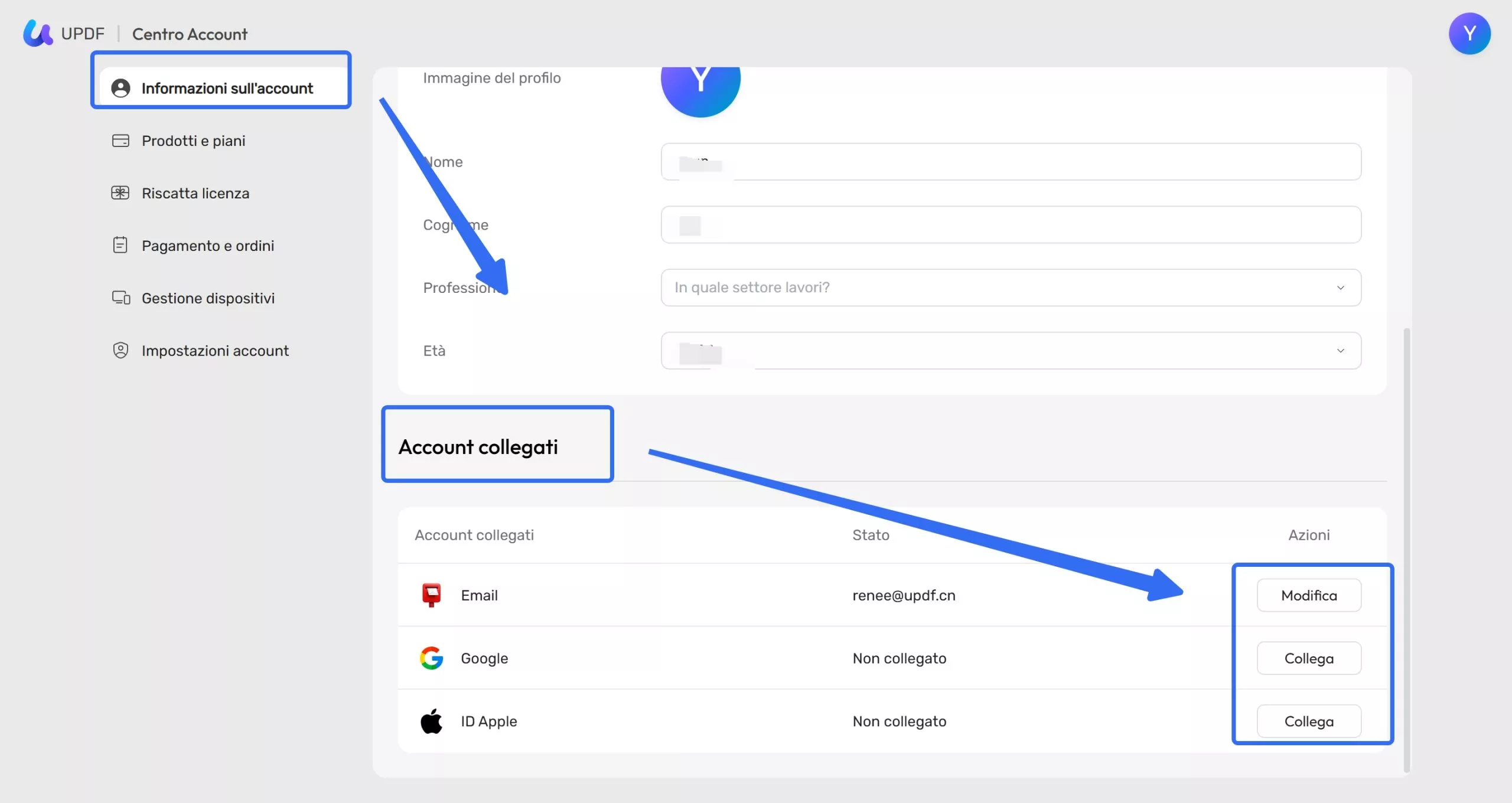 edit information