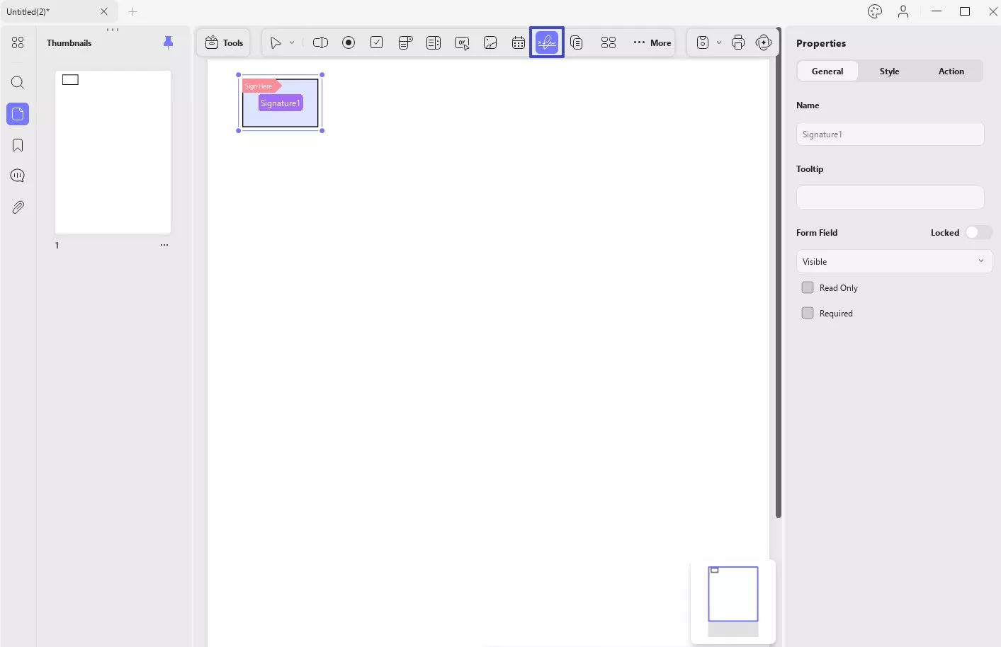 přidat digitální podpis z režimů formuláře v updf windows 2
