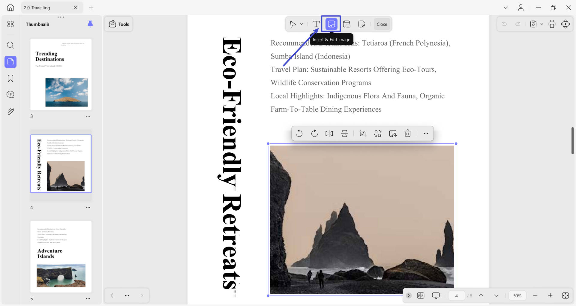 إضافة صور إلى ملف pdf