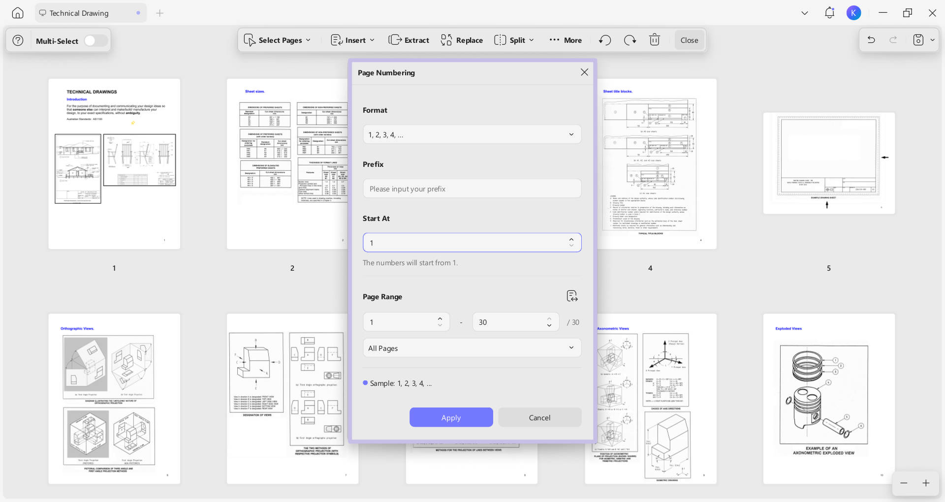 add page labels