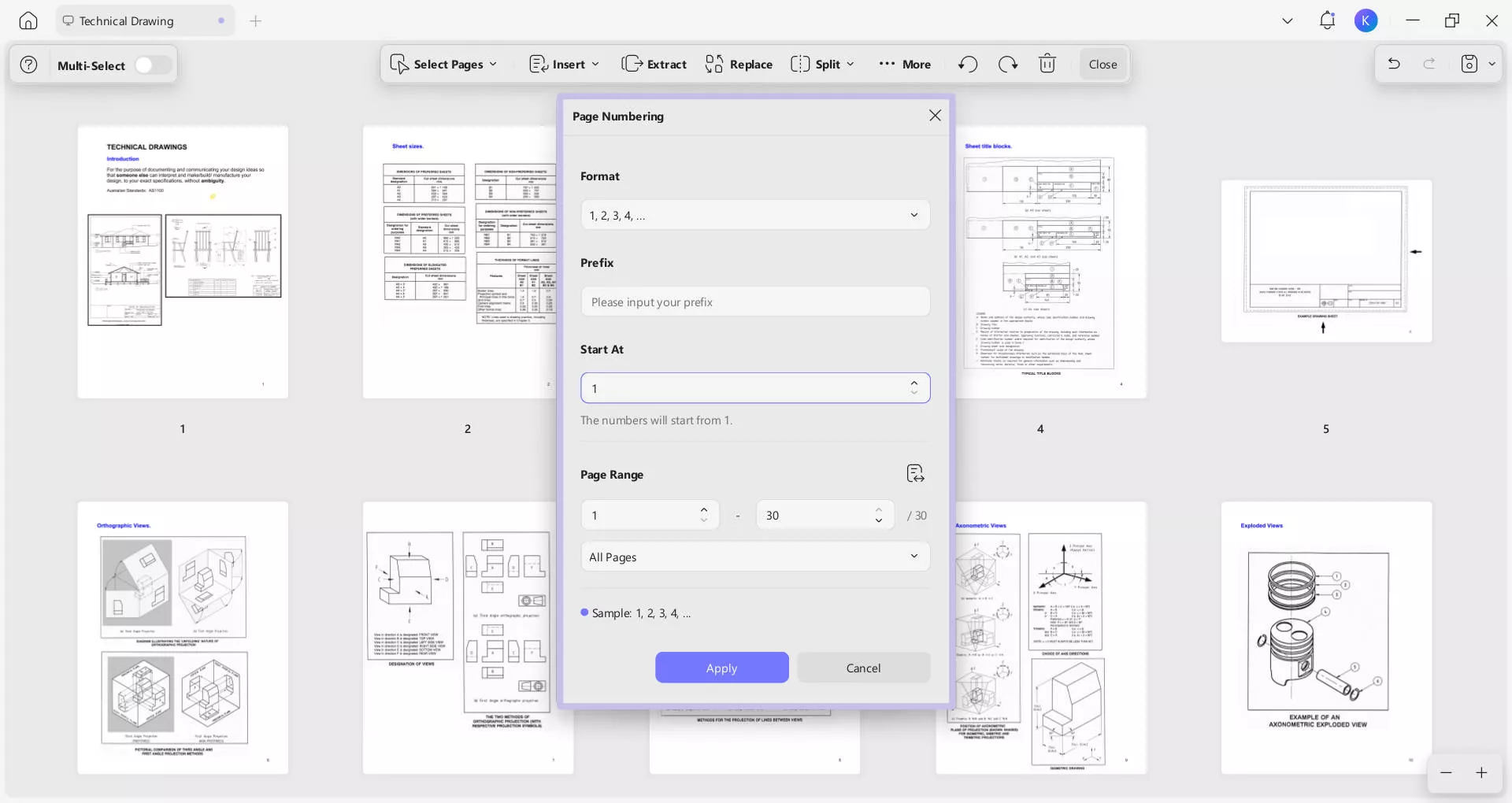  add page labels 
