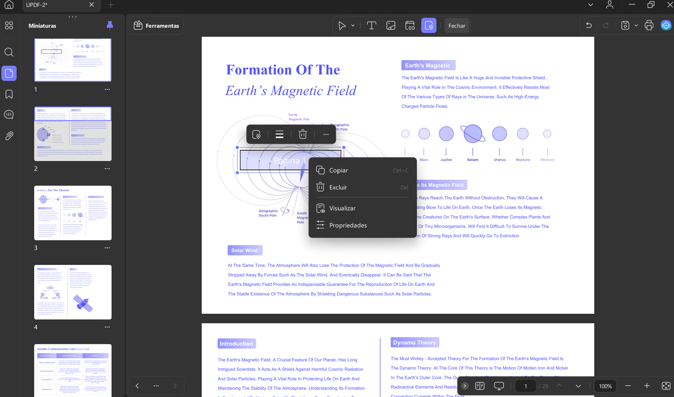 deletar ou copiar o link em pdf