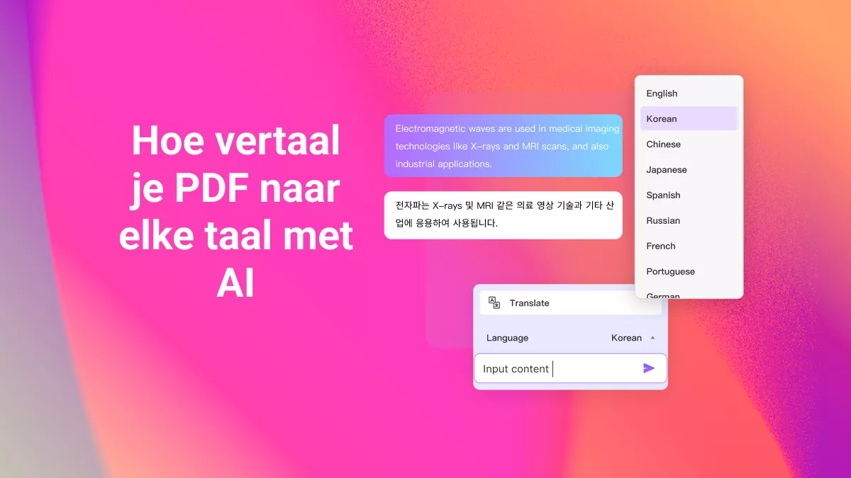Hoe vertaal je PDF naar elke taal met AI
