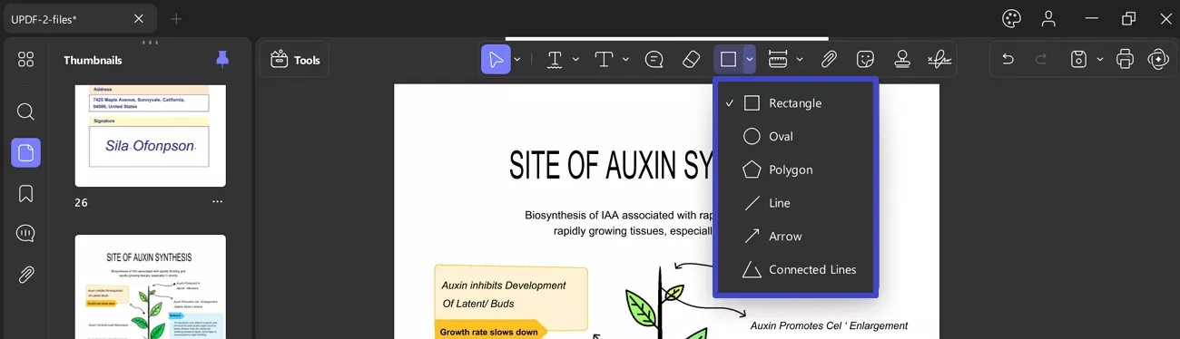 vkládání tvarů do PDF
