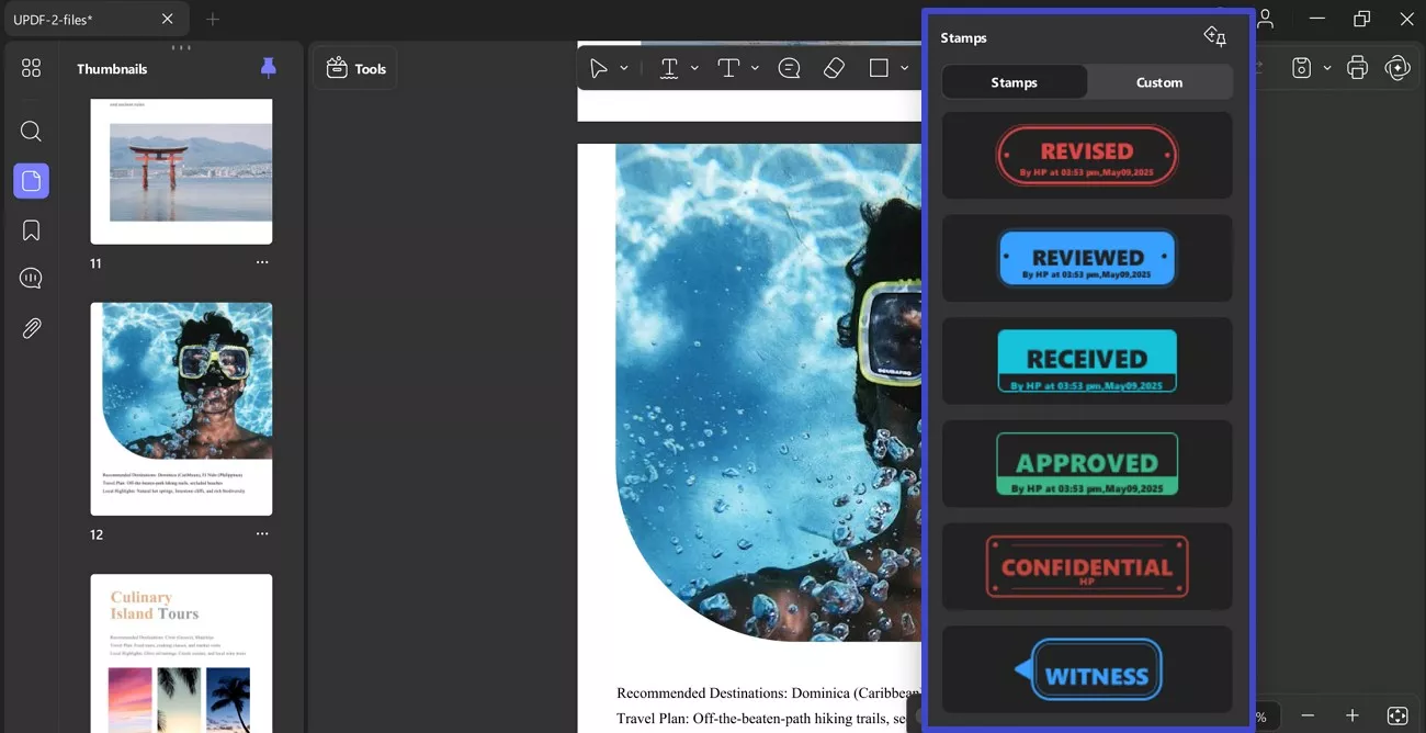 vložit razítka do PDF