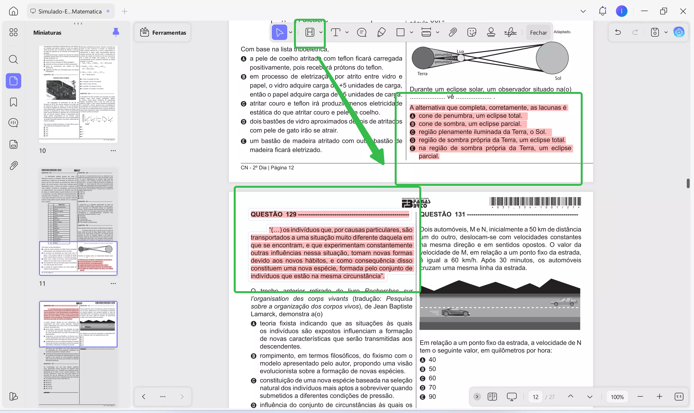 anotação entre páginas