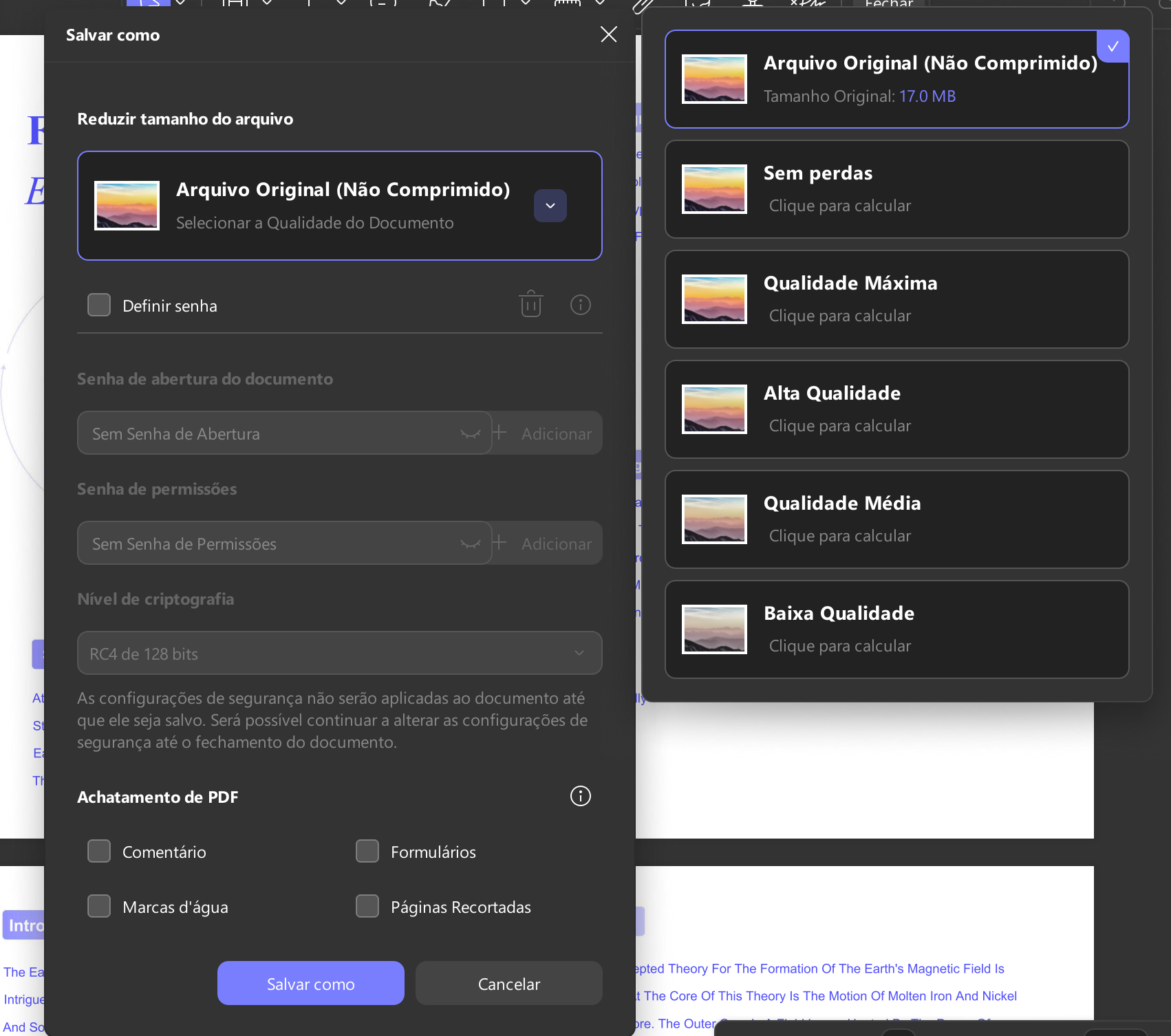 configurações de compressão updf windows 