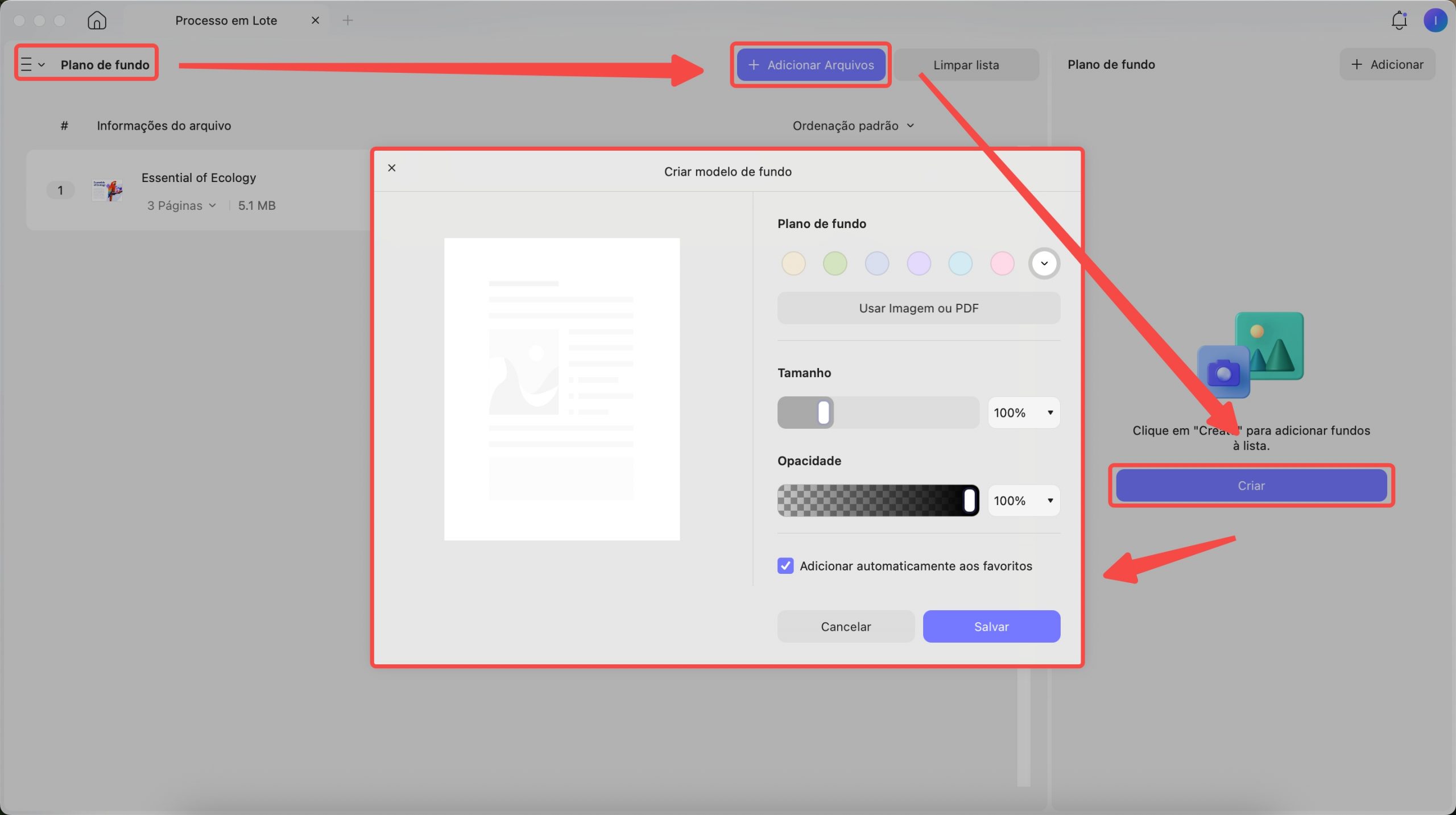 atualização em segundo plano em lote para Mac
