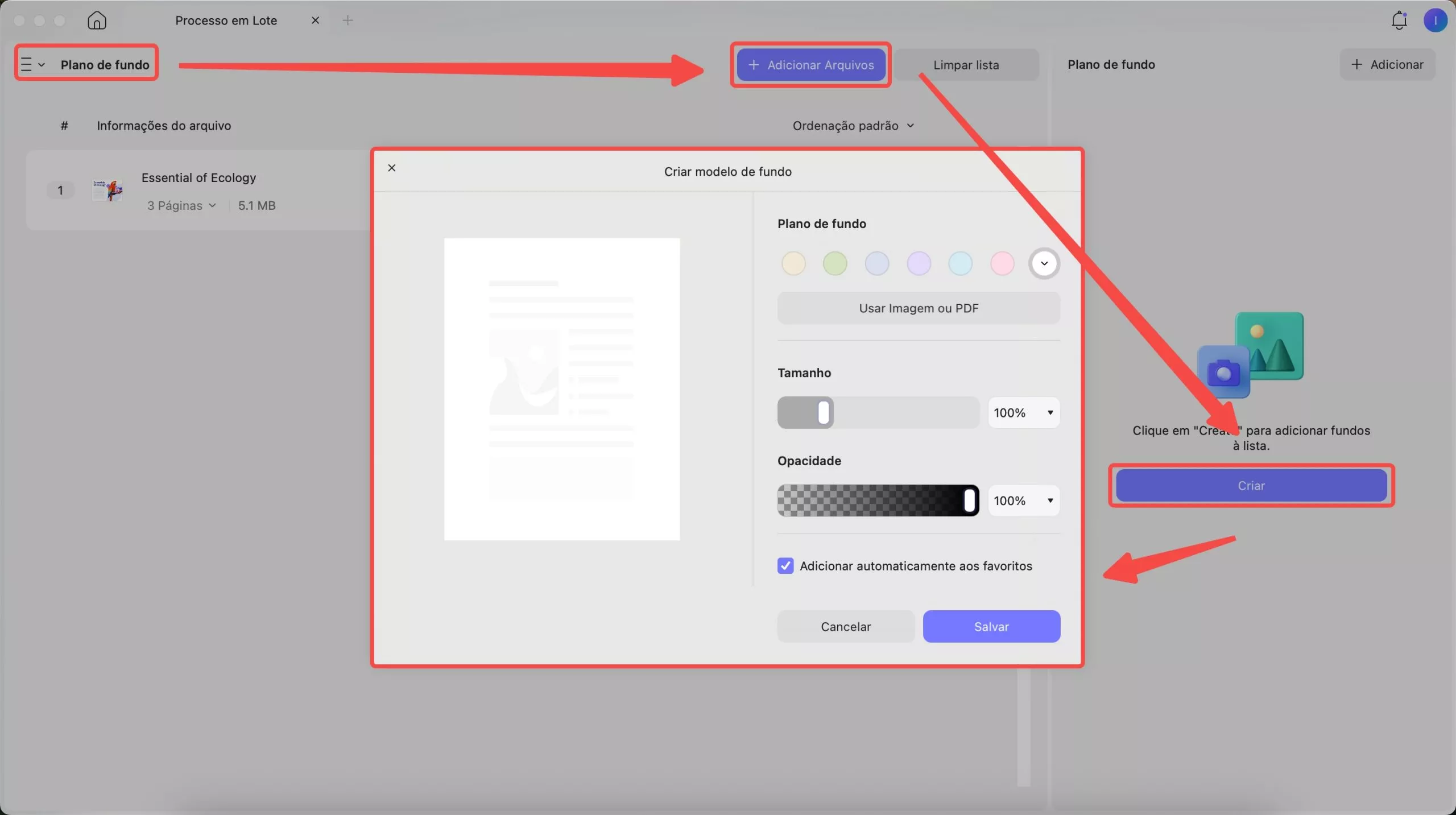 atualização em segundo plano em lote para Mac