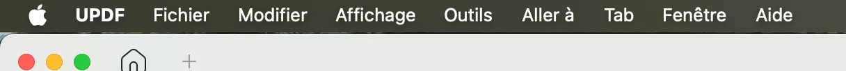 top toolbar