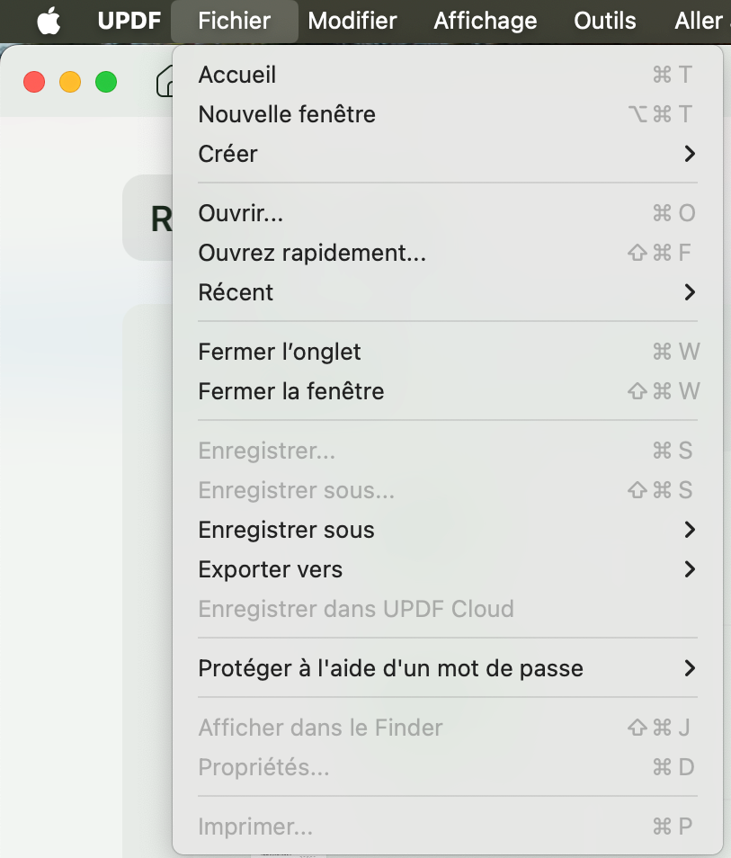 top toolbar